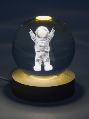 Светильник-ночник Crystal Ball 3D космонавт шар антистрессовый