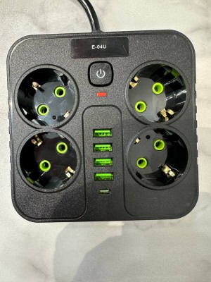 Светой фильтр 2м на 4 розетки 4 usb и type-c
