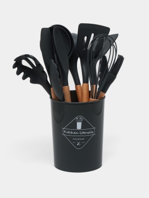 Набор кухонный Silicone Utensils Set 12 шт силиконовый черный