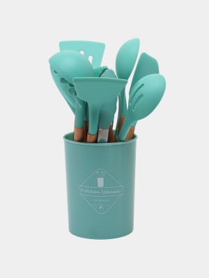 Набор кухонный Silicone Utensils Set 12 шт силиконовый бирюзовый