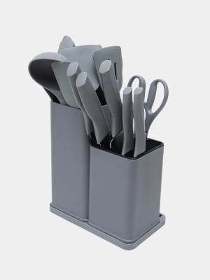 Набор кухонный Evryealth Kitchenwar Set с доской 19 шт силиконовый серый