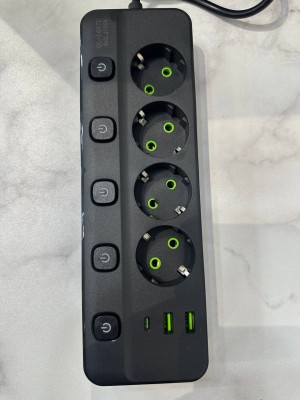 Сетевой фильтр Power Socket 2м на 3 розетки 2 usb и type-c